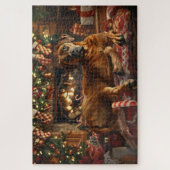 Rhodesian Ridgeback Dog Weihnachtsfest Puzzle (Vertikal)