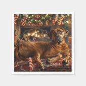 Rhodesian Ridgeback Dog Weihnachtsfest Serviette (Vorderseite)