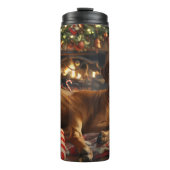 Rhodesian Ridgeback Dog Weihnachtsfest Thermosbecher (Vorderseite)