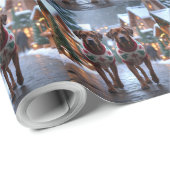 Rhodesian Ridgeback Dogs Christmas Snow Holiday Geschenkpapier (Rolleneckpunkt)