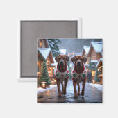 Rhodesian Ridgeback Dogs Christmas Snow Holiday Magnet (Vorderseite/Rückseite)