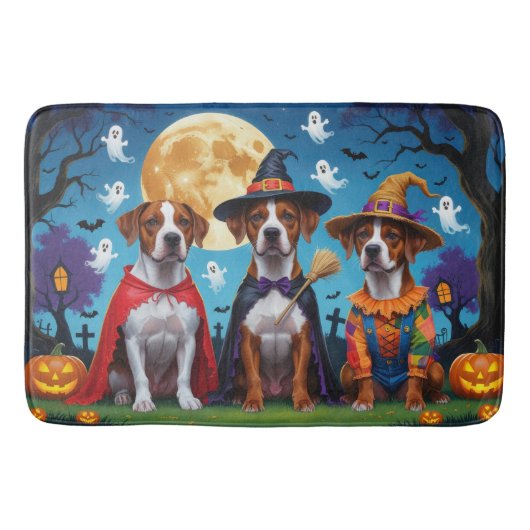 Rhodesian Ridgeback Dogs Pumpkin Halloween Funny Badematte (Vorderseite)