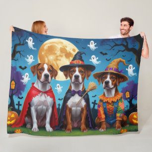 Rhodesian Ridgeback Dogs Pumpkin Halloween Funny Fleecedecke