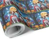 Rhodesian Ridgeback Dogs Pumpkin Halloween Funny Geschenkpapier (Rolleneckpunkt)