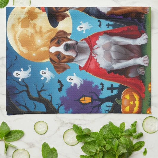 Rhodesian Ridgeback Dogs Pumpkin Halloween Funny Geschirrtuch (Gefaltet)