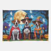 Rhodesian Ridgeback Dogs Pumpkin Halloween Funny Geschirrtuch (Horizontal)