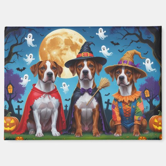 Rhodesian Ridgeback Dogs Pumpkin Halloween Funny Magnet (Vorderseite)