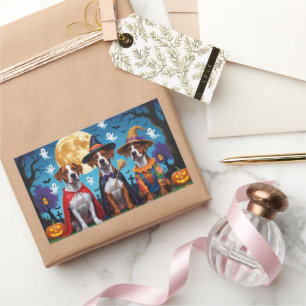 Rhodesian Ridgeback Dogs Pumpkin Halloween Funny Rechteckiger Aufkleber