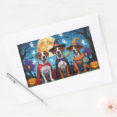 Rhodesian Ridgeback Dogs Pumpkin Halloween Funny Rechteckiger Aufkleber (Umschlag)