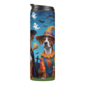 Rhodesian Ridgeback Dogs Pumpkin Halloween Funny Thermosbecher (Nach rechts gedreht)