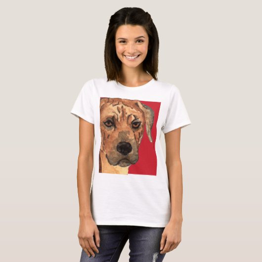 Rhodesian Ridgeback Farbblock T-Shirt (Vorne ganz)
