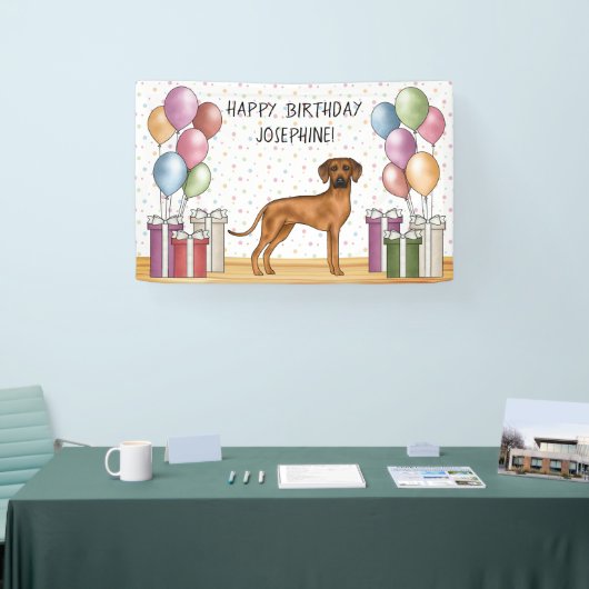 Rhodesian Ridgeback farbenfrohe Pastel Happy Birth Banner (Messe)