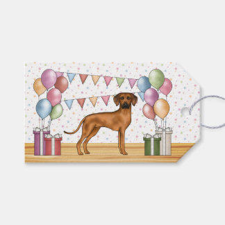 Rhodesian Ridgeback farbenfrohe Pastel Happy Birth Geschenkanhänger