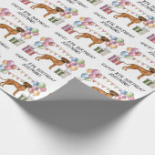 Rhodesian Ridgeback farbenfrohe Pastel Happy Birth Geschenkpapier (Ecke)