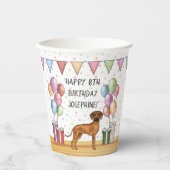 Rhodesian Ridgeback farbenfrohe Pastel Happy Birth Pappbecher (Vorderseite)