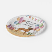 Rhodesian Ridgeback farbenfrohe Pastel Happy Birth Pappteller (Schrägansicht)