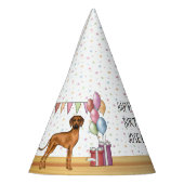 Rhodesian Ridgeback farbenfrohe Pastel Happy Birth Partyhütchen (Links)