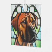 Rhodesian Ridgeback "Festes Glas" Ornament Aus Glas (Vorderseite links)
