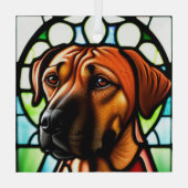 Rhodesian Ridgeback "Festes Glas" Ornament Aus Glas (Rückseite)