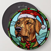 Rhodesian Ridgeback Festgeback Glas Weihnachten Button (Vorne & Hinten)