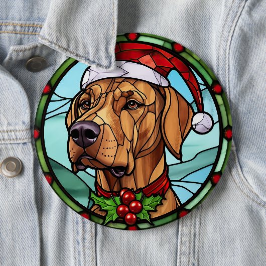 Rhodesian Ridgeback Festgeback Glas Weihnachten Button (Beispiel)