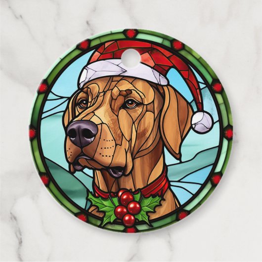 Rhodesian Ridgeback Festgeback Glas Weihnachten Geschenkanhänger (Vorderseite)