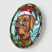 Rhodesian Ridgeback Festgeback Glas Weihnachten Große Wanduhr (Winkel)