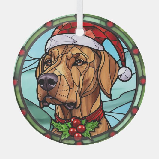 Rhodesian Ridgeback Festgeback Glas Weihnachten Ornament Aus Glas (Vorderseite)