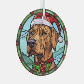 Rhodesian Ridgeback Festgeback Glas Weihnachten Ornament Aus Glas (Vorderseite Rechts)