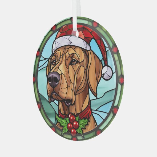 Rhodesian Ridgeback Festgeback Glas Weihnachten Ornament Aus Glas (Vorderseite links)