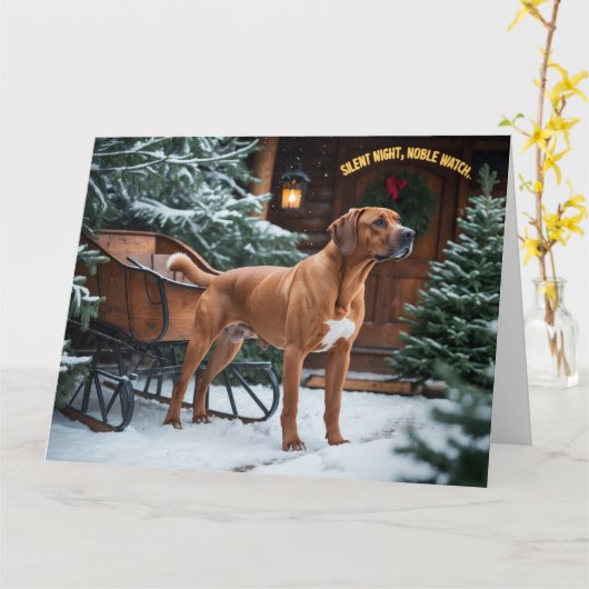 Rhodesian Ridgeback Festlicher Feiertag Weihnachte Karte (Gelbe Blume)