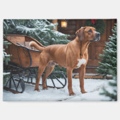 Rhodesian Ridgeback Festlicher Feiertag Weihnachte Magnet (Vorderseite)