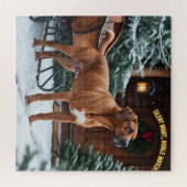 Rhodesian Ridgeback Festlicher Feiertag Weihnachte Puzzle (Horizontal)
