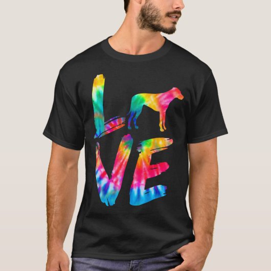 Rhodesian Ridgeback Gefärbte Krawatte Liebe Dog Ma T-Shirt (Vorderseite)
