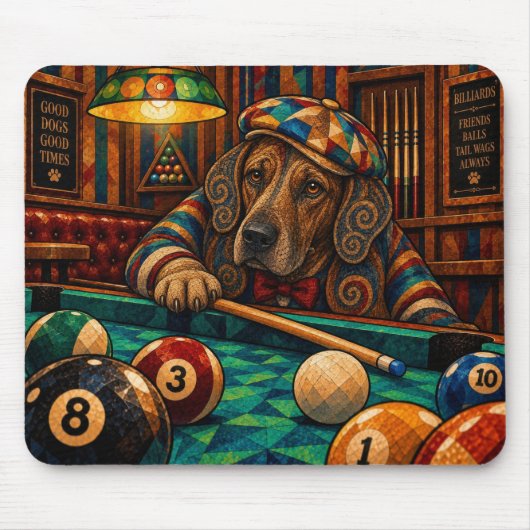 Rhodesian Ridgeback, Geometrisches Mosaik Mousepad (Vorne)