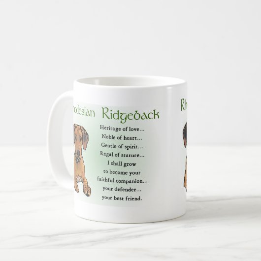 Rhodesian Ridgeback Geschenke Kaffeetasse (Vorderseite Links)