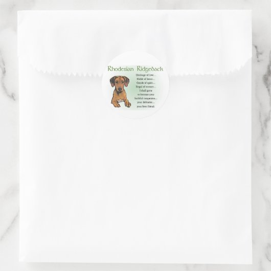 Rhodesian Ridgeback Geschenke Runder Aufkleber (Tasche)