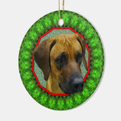 Rhodesian Ridgeback glückliches Howliday Keramik Ornament (Links)