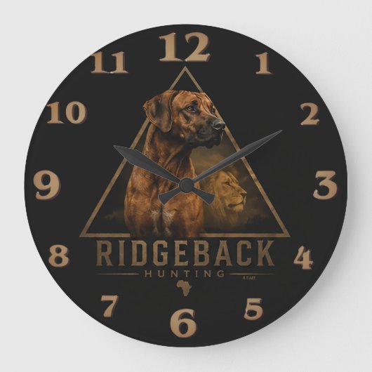 Rhodesian Ridgeback Große Wanduhr (Vorderseite)