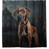 Rhodesian Ridgeback Halloween Beängstigend Duschvorhang (Vorderseite)