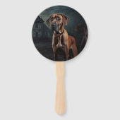 Rhodesian Ridgeback Halloween Beängstigend Fächer (Vorderseite)