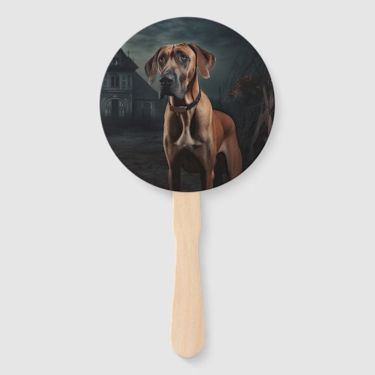 Rhodesian Ridgeback Halloween Beängstigend Fächer (Vorderseite)