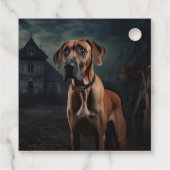 Rhodesian Ridgeback Halloween Beängstigend Geschenkanhänger (Rückseite)