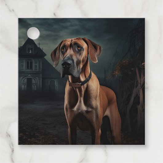 Rhodesian Ridgeback Halloween Beängstigend Geschenkanhänger (Vorderseite)