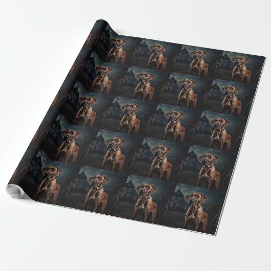 Rhodesian Ridgeback Halloween Beängstigend Geschenkpapier (Ungerollt)