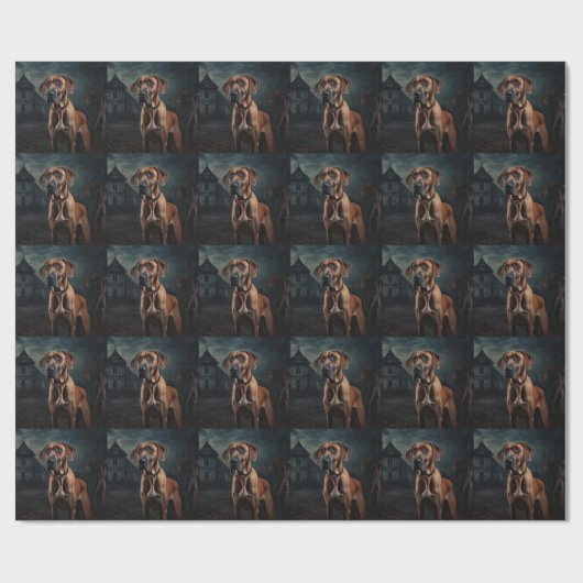 Rhodesian Ridgeback Halloween Beängstigend Geschenkpapier (Flach)