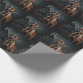 Rhodesian Ridgeback Halloween Beängstigend Geschenkpapier (Ecke)