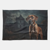 Rhodesian Ridgeback Halloween Beängstigend Geschirrtuch (Horizontal)
