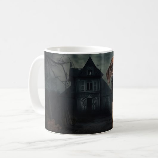 Rhodesian Ridgeback Halloween Beängstigend Kaffeetasse (Vorderseite Links)