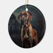 Rhodesian Ridgeback Halloween Beängstigend Keramik Ornament (Links)